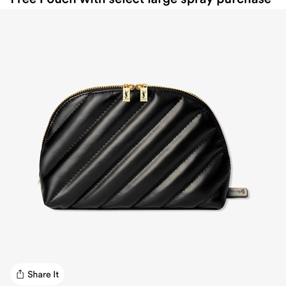 Yves Saint Laurent Black Quilted Cosmetic Bag
